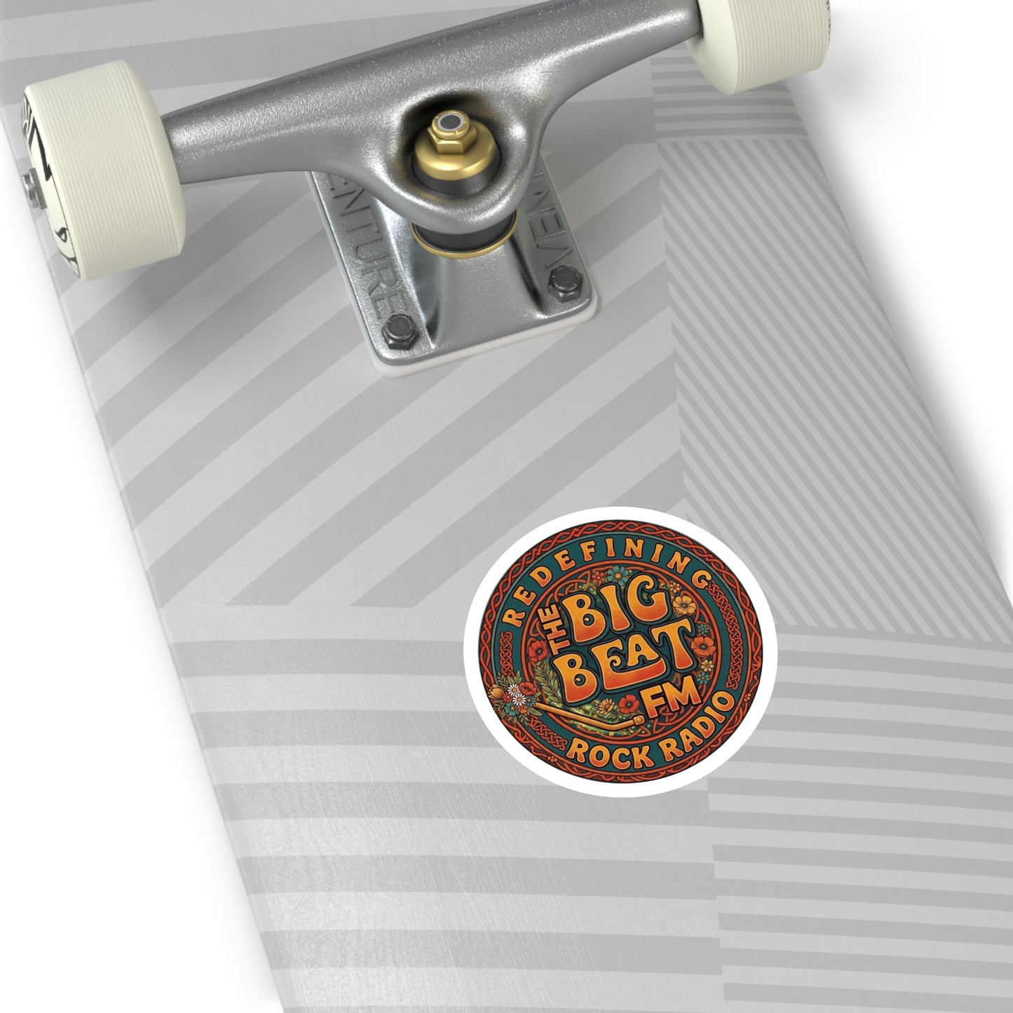 Round Sticker — "The Big Beat FM" Retro Rock Radio Sticker (Indoor/Outdoor)