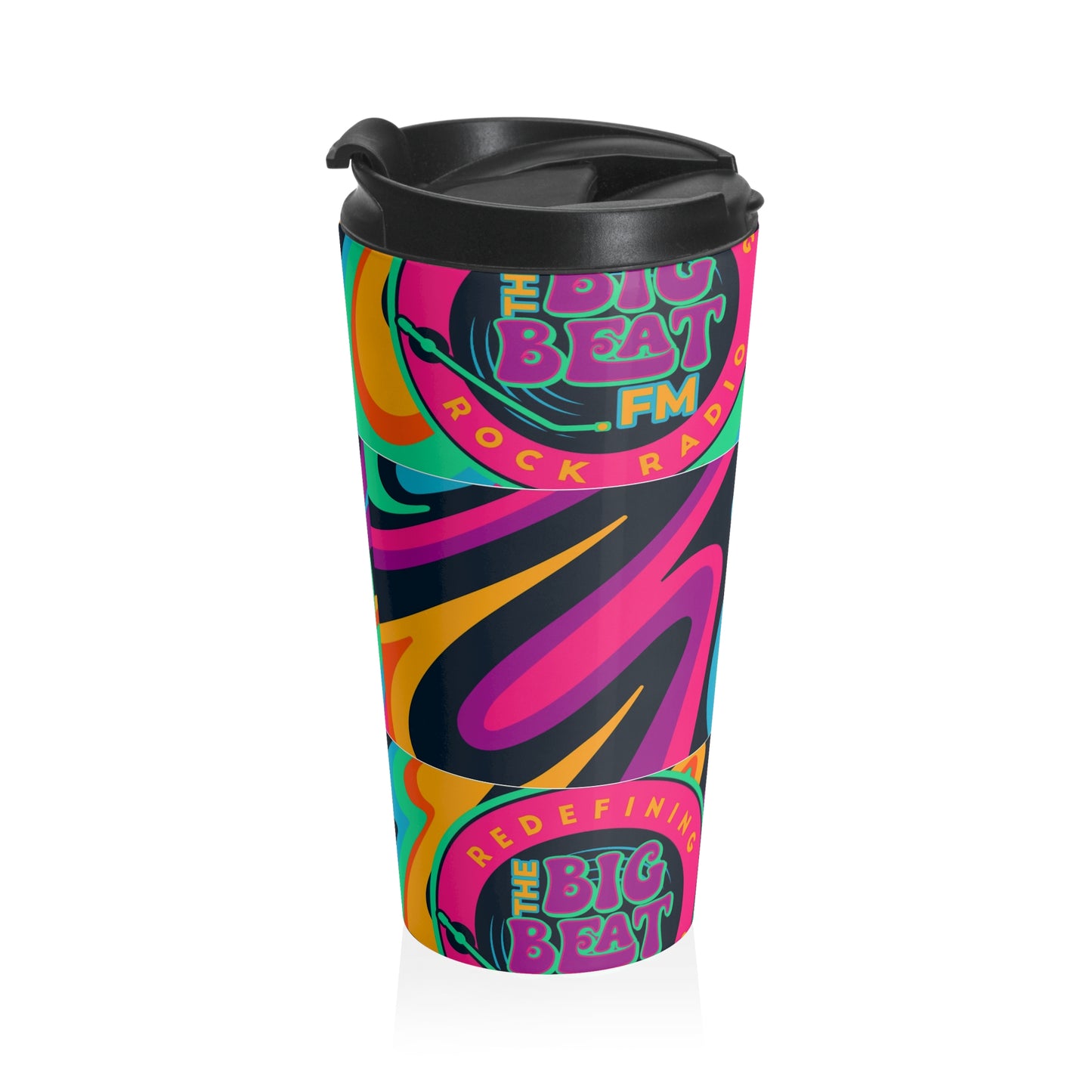 TheBigBeat.FM Stainless Steel Travel Mug – Rock Your Day, Wherever You Go