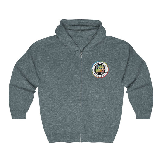 TheBigBeat.FM Unisex Heavy Blend™ Full Zip Hooded Sweatshirt (emblem FRONT ONLY)
