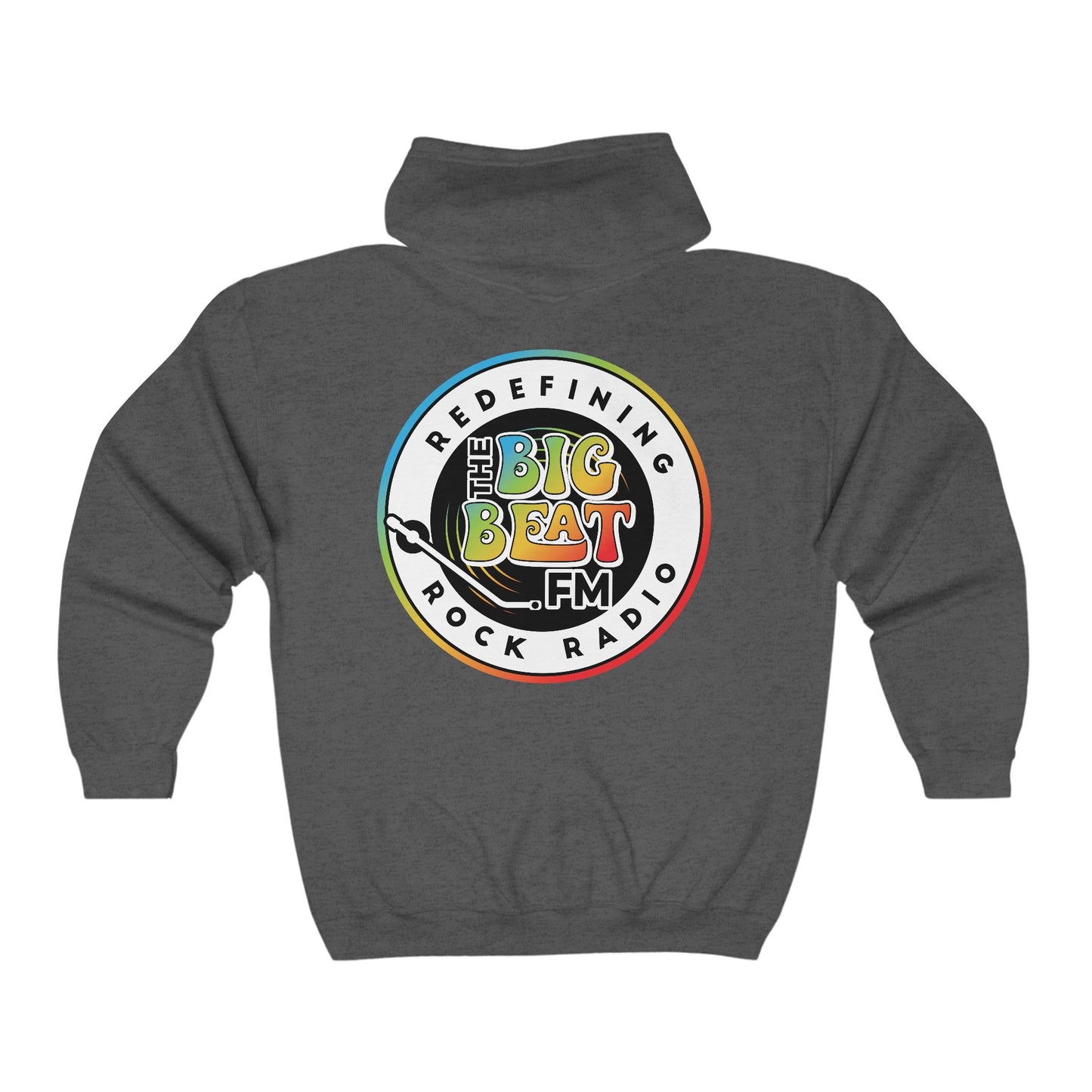TheBigBeat.FM Unisex Heavy Blend™ Full Zip Hooded Sweatshirt (emblem FRONT and BACK)