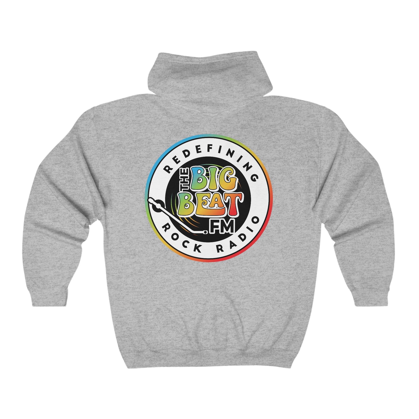 TheBigBeat.FM Unisex Heavy Blend™ Full Zip Hooded Sweatshirt (emblem FRONT and BACK)