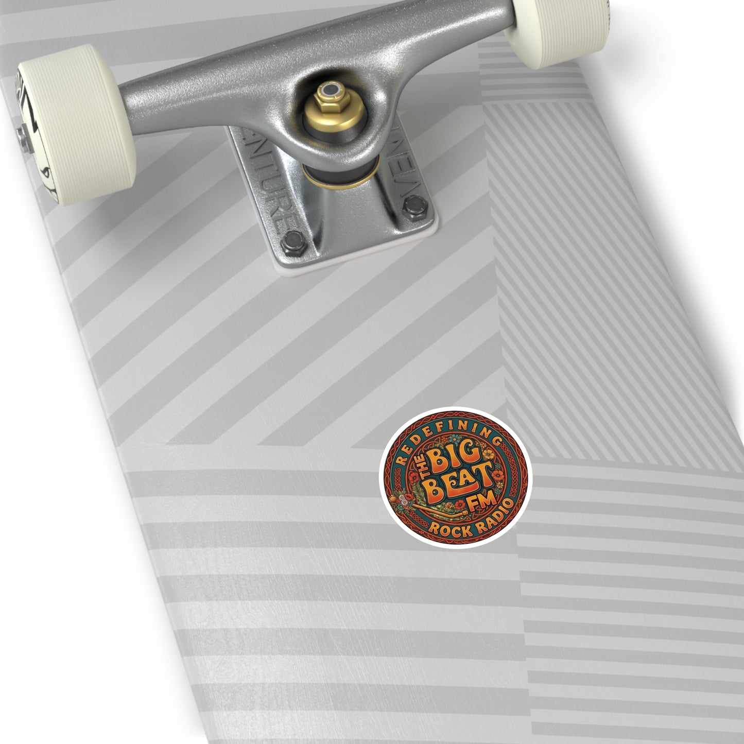 Round Sticker — "The Big Beat FM" Retro Rock Radio Sticker (Indoor/Outdoor)