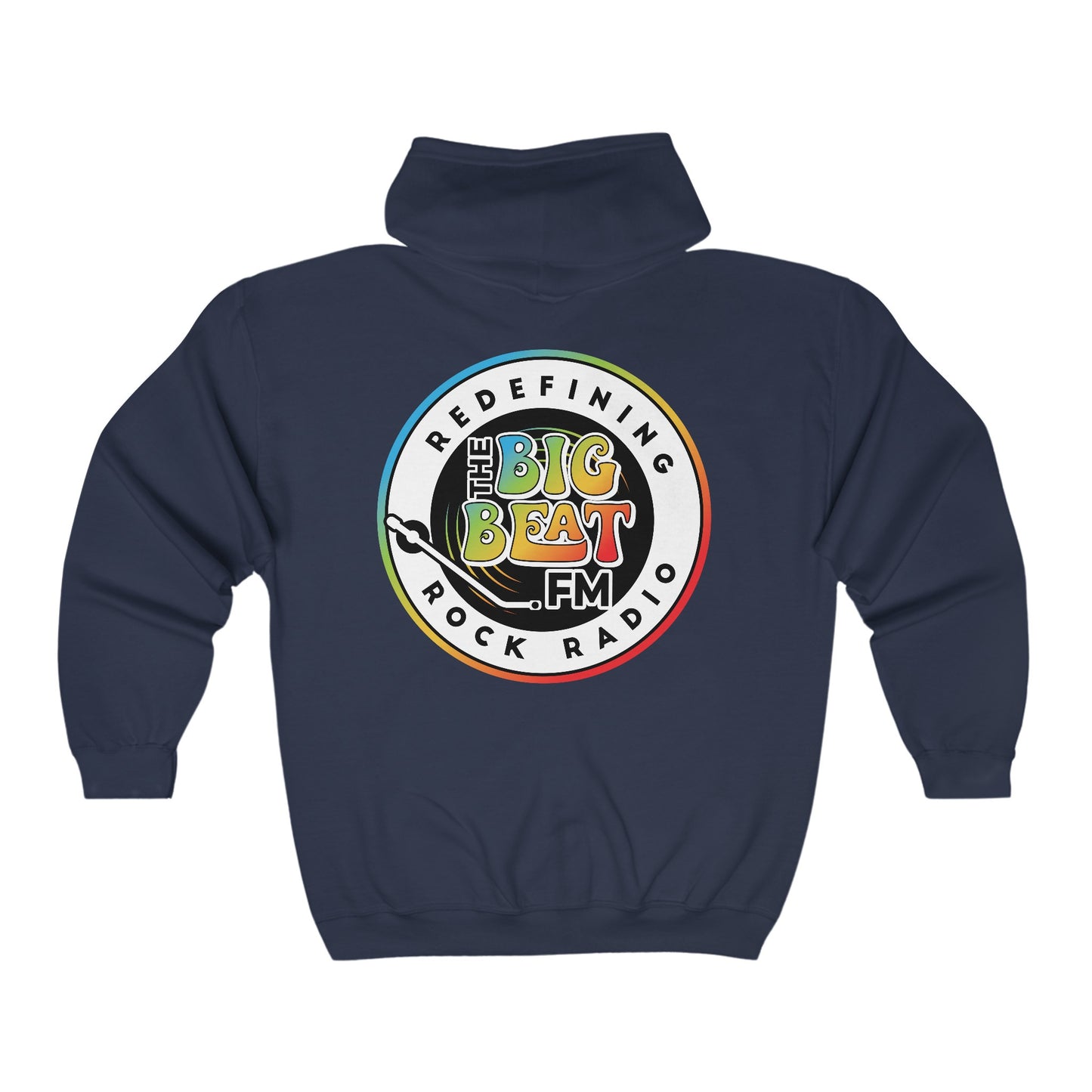 TheBigBeat.FM Unisex Heavy Blend™ Full Zip Hooded Sweatshirt (emblem FRONT and BACK)