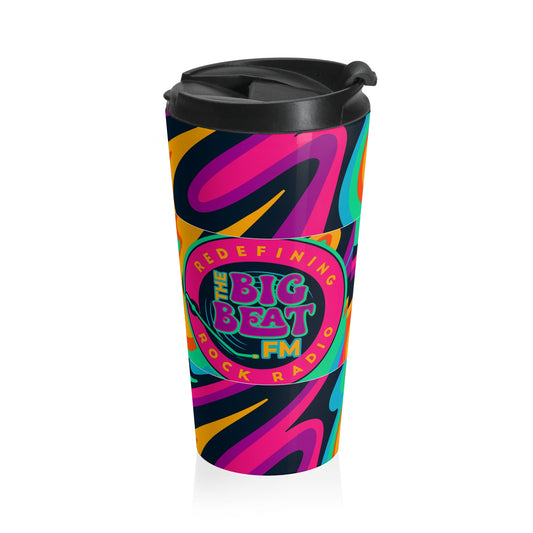 TheBigBeat.FM Stainless Steel Travel Mug – Rock Your Day, Wherever You Go