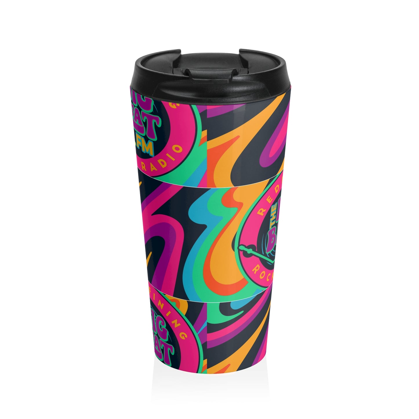 TheBigBeat.FM Stainless Steel Travel Mug – Rock Your Day, Wherever You Go