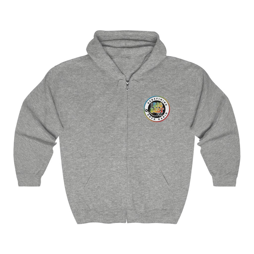 TheBigBeat.FM Unisex Heavy Blend™ Full Zip Hooded Sweatshirt (emblem FRONT ONLY)